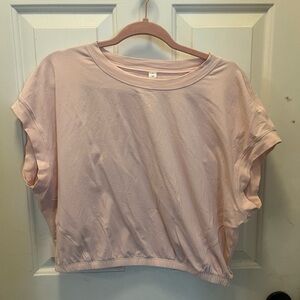 🍋 LIKE NEW Lululemon Wide-Sleeve Gathered Hem T-Shirt - Flush Pink - Sz 12